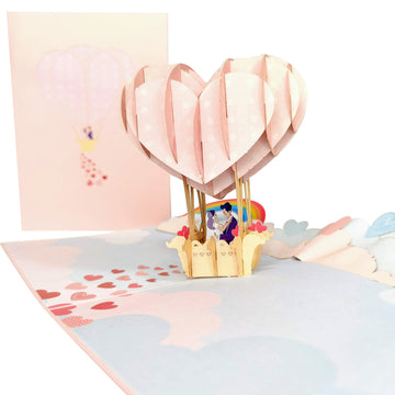 Love, Marriage & Hot Air Balloons 3D Pop-Up Card UK